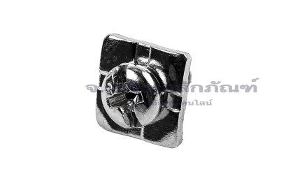 [E] น็อตยึดสายไฟ สแตนเลสชุบนิกเกิ้ล M4x8 mm พร้อมแหวนทรงสี่เหลี่ยม ขนาด 10x10 mm